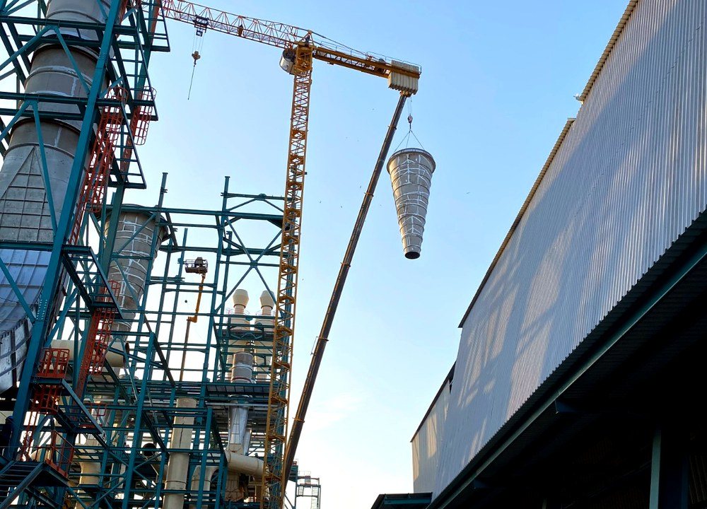 Silo kaldırma ve çelik montaj operasyonu